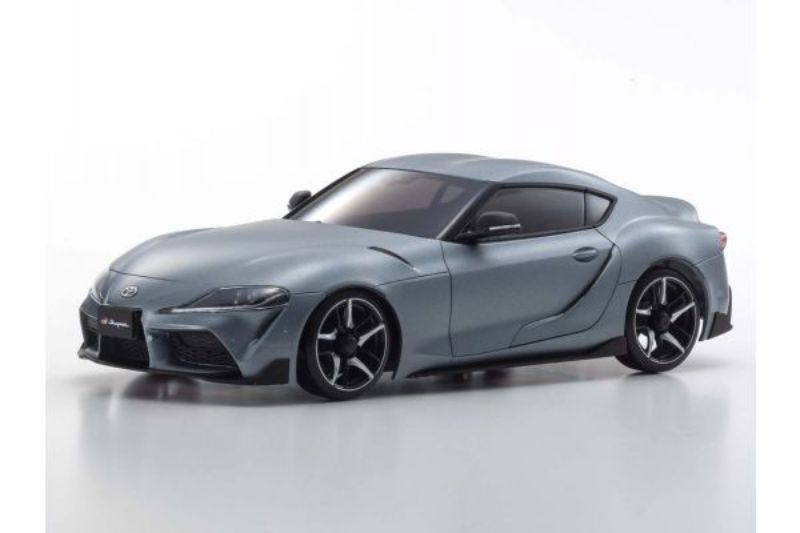 Kyosho AWD GR Supra Body Set in Grey Metallic, featuring detailed craftsmanship and designed for MINI-Z chassis.