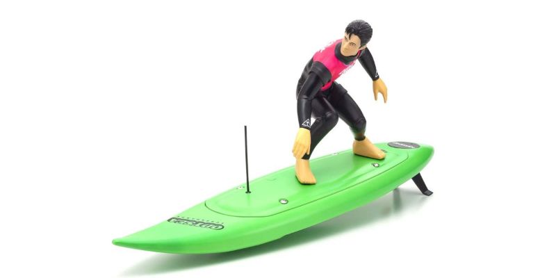Kyosho EP RS Surfer Catch Surf RC model with waterproof design, pre-painted surfer, 550 motor, and advanced maneuverability.