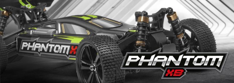 1/10 Phantom XB Green RC car with 4WD, waterproof ESC, and oil-filled shocks for off-road adventures.