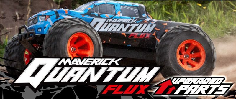 1/10 Quantum MT Flux Blue RC car, featuring a 3300KV brushless motor, independent suspension, and oversized wheels for off-road thrills.
