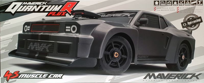 Radio control car with grey chassis, featuring 4WD, brushless motor, and durable design for high-speed racing and agility.