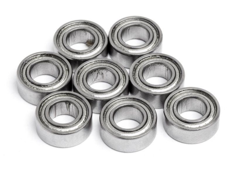 Set of 8 Maverick Part rolling bearings, 10x5x4mm, for smooth rotation in DIY projects and mechanical applications.