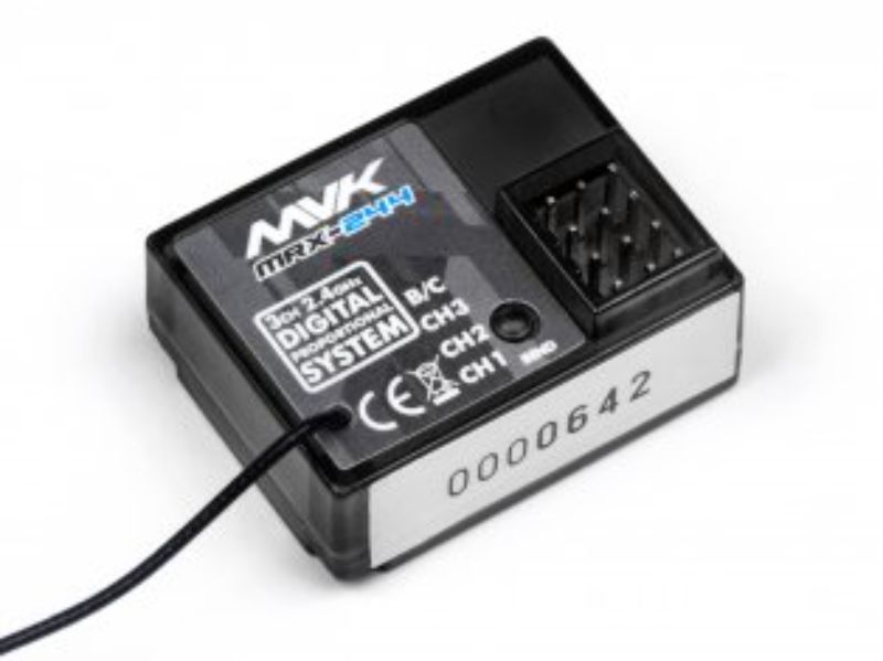 Lightweight 3-channel 2.4GHz receiver with failsafe, designed for seamless integration with MTX-244 transmitter.