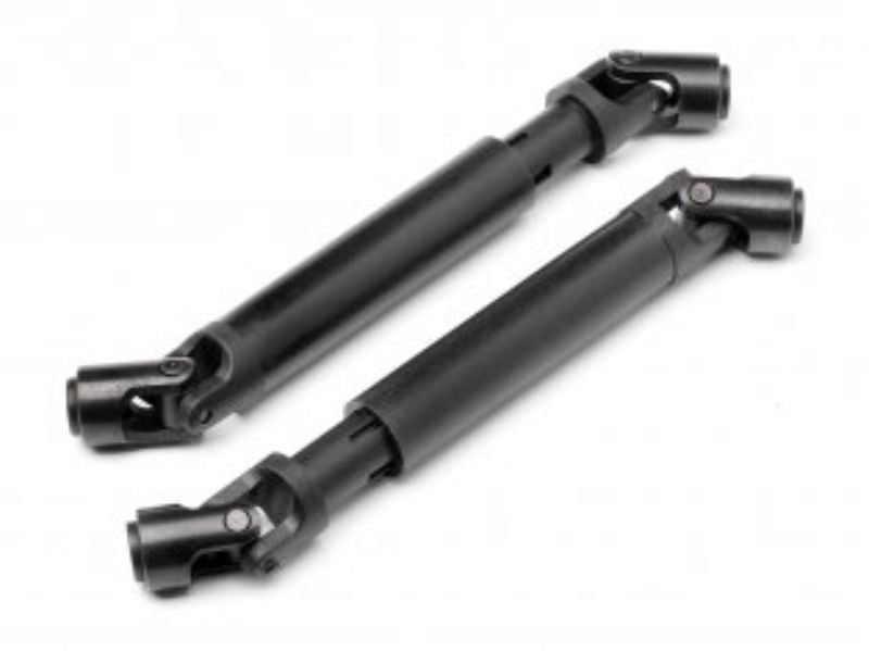 Durable plastic driveshaft upgrade for Scout RC vehicles, enhancing performance and stability on rugged terrains.