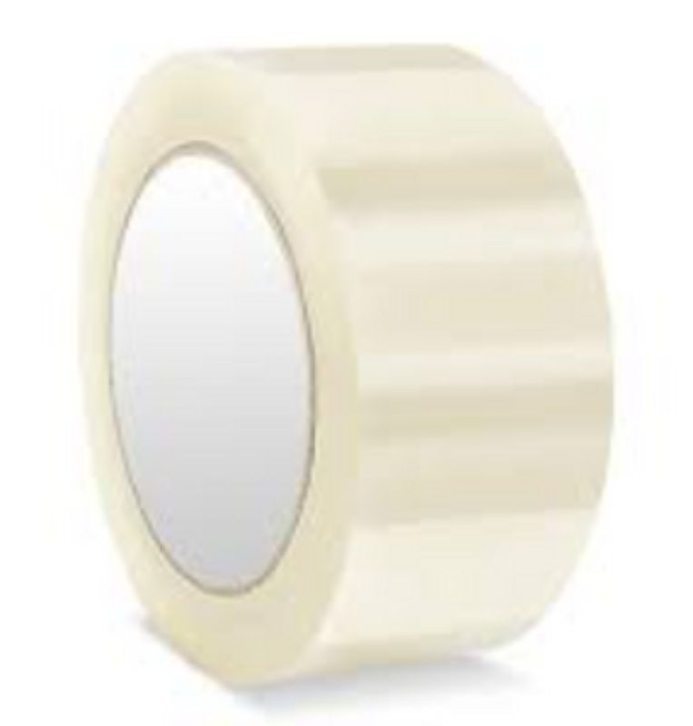 Clear parcel tape 48mm x 50m, ideal for securely sealing boxes and packages with strong adhesion and professional appearance.