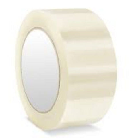 Clear parcel tape 48mm x 50m, ideal for securely sealing boxes and packages with strong adhesion and professional appearance.