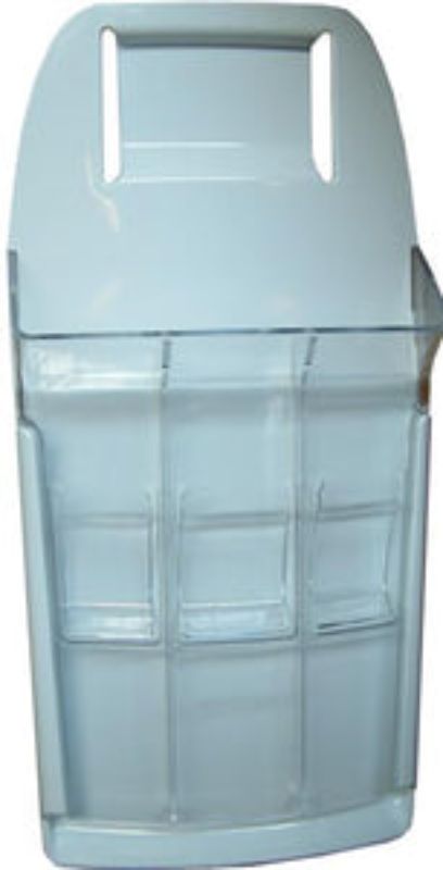 Knife Scabbard in white plastic with clear front, holding up to three knives securely for safe transport and easy access.