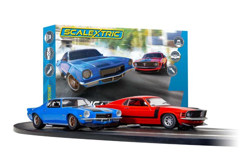 Slot Car Set - Scalextric American Street Race Duel