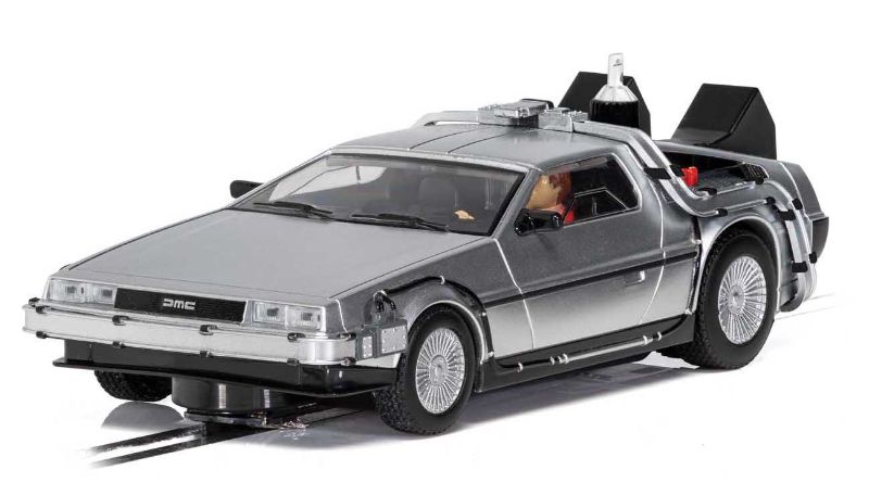 Scalextric Movie DeLorean BTTF 2 slot car, detailed replica celebrating 35 years of Back to the Future Part II.