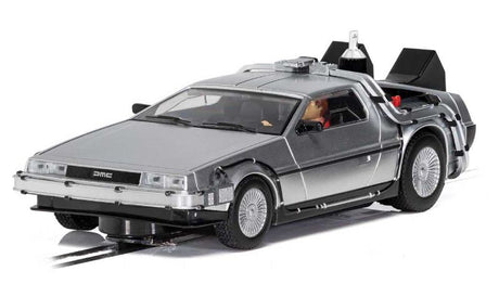 Scalextric Movie DeLorean BTTF 2 slot car, detailed replica celebrating 35 years of Back to the Future Part II.