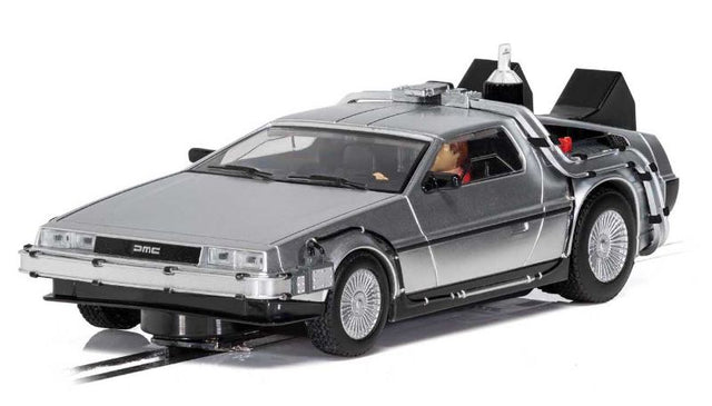 Scalextric Movie DeLorean BTTF 2 slot car, detailed replica celebrating 35 years of Back to the Future Part II.
