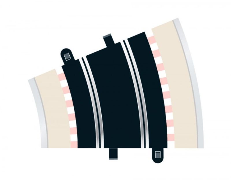 Scalextric R3 Curve 22.5° x 2 set for easy slot car circuit building, ideal for customized racing layouts.