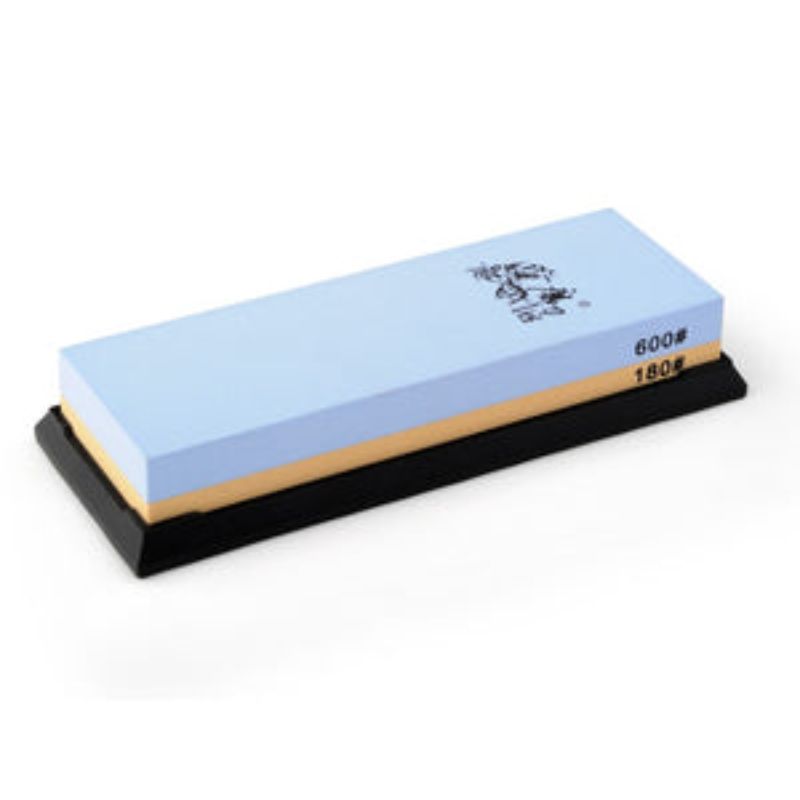 Premium 180mm x 60mm water stone on base with 180/600 grit for versatile knife and tool sharpening.