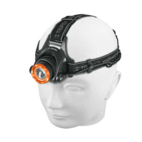 Truper 800-lumen headlight with 3.5-hour runtime, lightweight, ergonomic, perfect for outdoor adventurers.