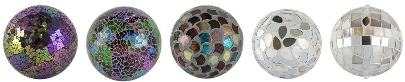 MOSAIC BALLS - 10.2cm (SET of 5 Assorted)
