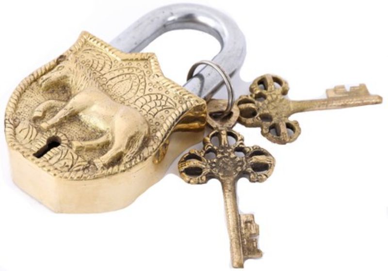 LOCK - BRASS HORSE (11.5cm)