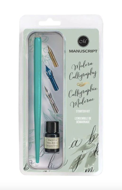 Manuscript Modern Calligraphy Turquoise Dip Pen Holder Set