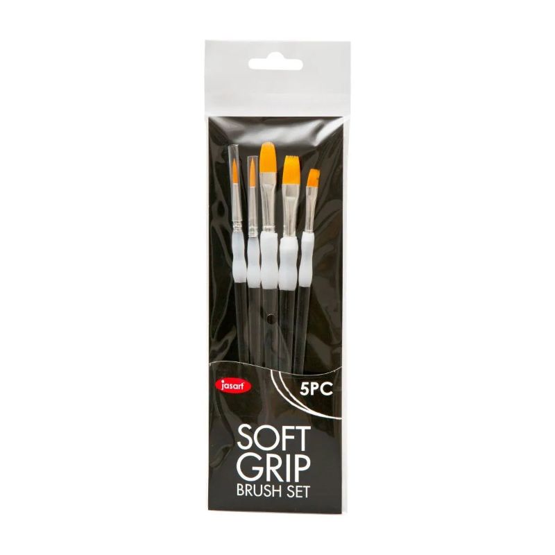 Jasart Soft Grip Brushes Gold Synthetic Basic Short - Set Of 5