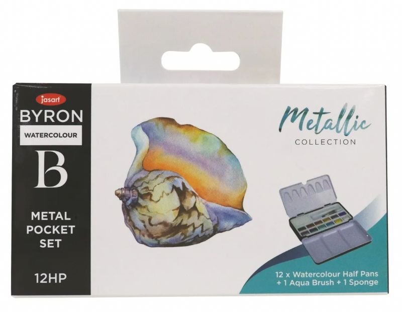 Jasart Byron Watercolour Pocket - Set Of 12 METALLIC SET 12
