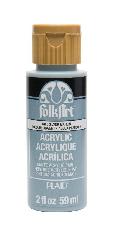 Folk Art Acrylic Paint 2oz/59ml SILVER MARLIN 6465