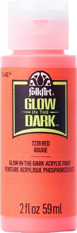 Folk Art Acrylic Glow In The Dark Paint 2oz/59ml RED 7228E