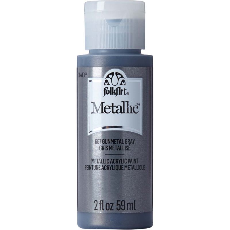 Folk Art Acrylic Metallic Paint 2oz/59mlGUNMETAL GRAY JA667