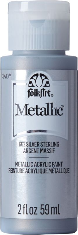 Folk Art Acrylic Metallic Paint 2oz/59mlSILVER STERLING K662