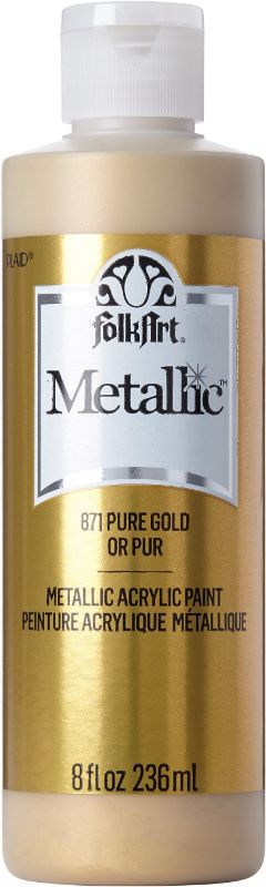 Folk Art Acrylic Metallic Paint 8oz/236ml PURE GOLD 871E