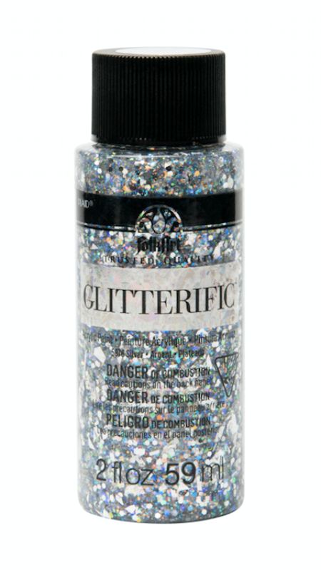 Folk Art Glitterific Acrylic Paint 20z/59ml SILVER 5876E