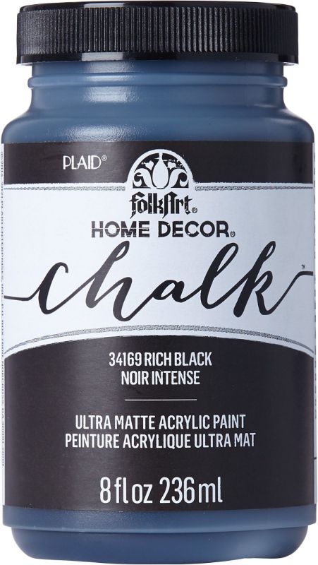Folk Art Home Decor Chalk Acrylic Paint 8oz/236ml RICH BLACK 34169
