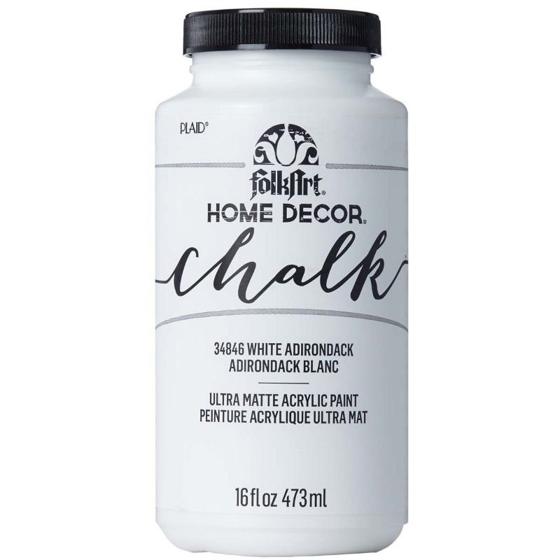Folk Art Home Decor Chalk Paint 16oz/473ml White Adirondack