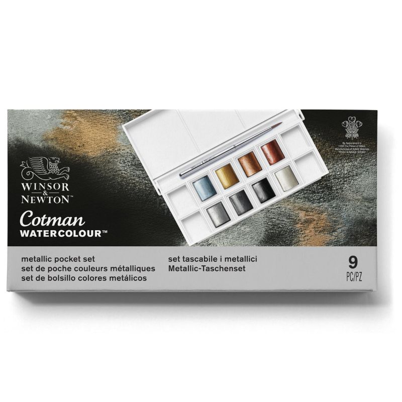 Winsor & Newton Cotman Watercolour Metallic Pans - Set Of 8
