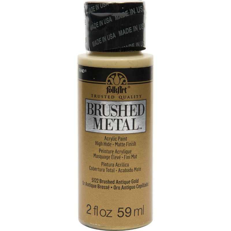 Folk Art Brushed Metal Acrylic Paint 2oz/59ml ANTIQUE GOLD 5122
