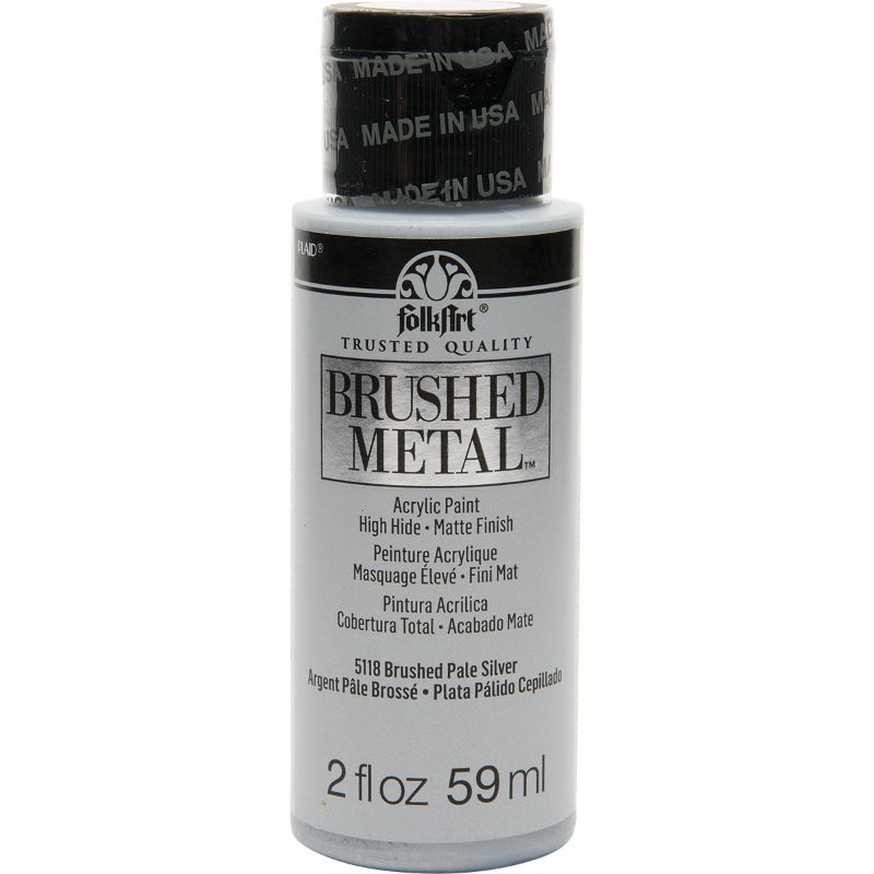 Folk Art Brushed Metal Acrylic Paint 2oz/59ml PALE SILVER 5118