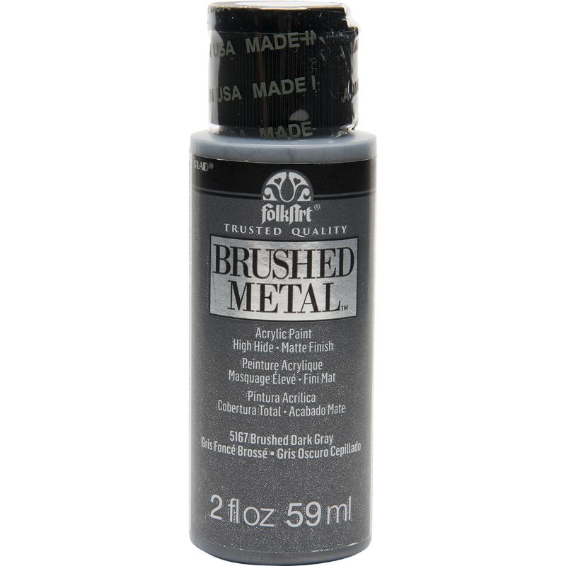 Folk Art Brushed Metal Acrylic Paint 2oz/59ml DARK GREY 5167