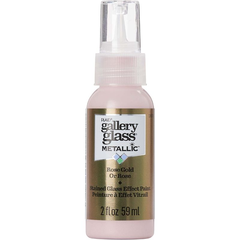 Plaid Gallery Stained Glass Paint 59ml METALLIC ROSE GOLD O 19679