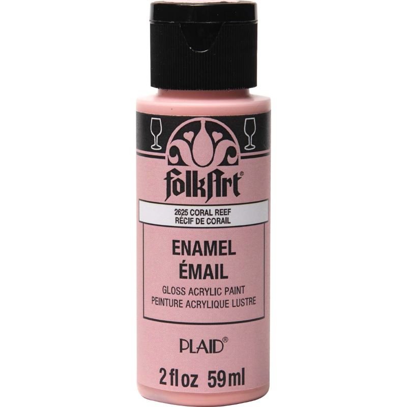 Folk Art Glass Acrylic Paint Enamel 2oz/59ml CORAL REEF 2625