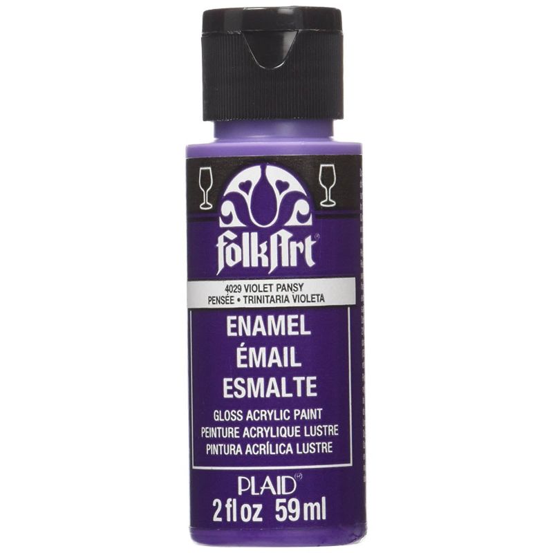 Folk Art Glass Acrylic Paint Enamel 2oz/59ml VIOLET PANSY 4029