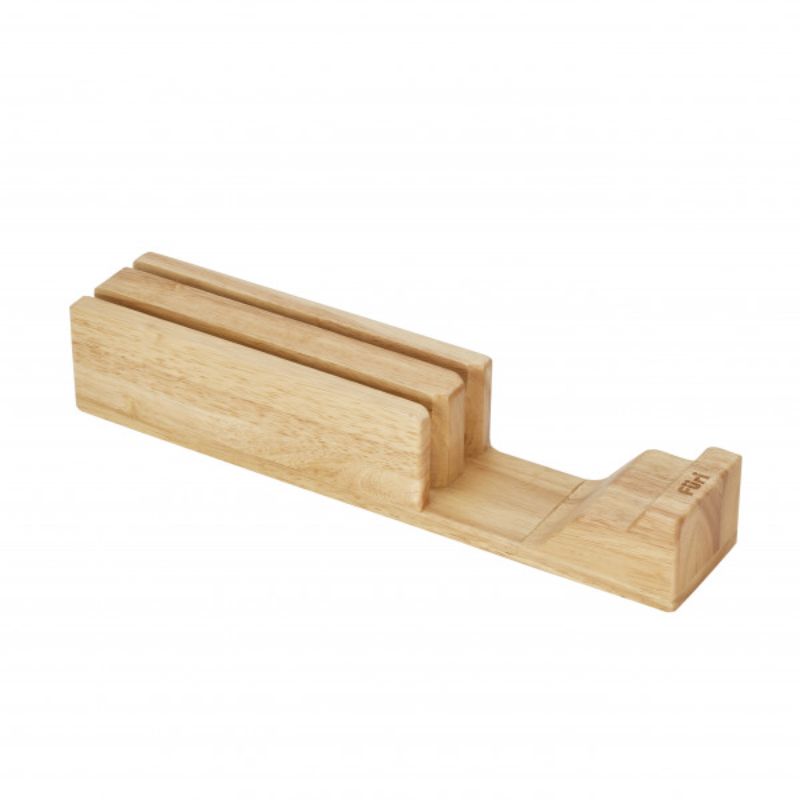 Furi Jet Black 3-piece knife set with Santoku and Cook's knives, featuring scratch-resistant design and elegant in-drawer storage.