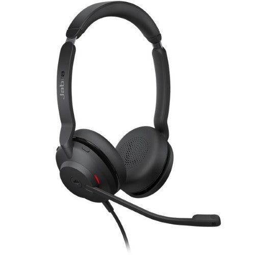 Jabra Evolve2 30 SE headset: lightweight, premium stereo sound, ultra-soft cushions, Microsoft Teams ready, perfect for long calls.