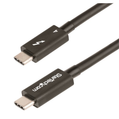 High-Speed StarTech Thunderbolt 4 Cable 1.6ft, 40Gbps, 100W Power Delivery, supports 8K/4K video, durable design.