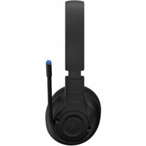 Belkin SOUNDFORM Inspire Over-Ear Headset in black, wireless and wired, featuring adjustable mic and volume limiter for safe listening.