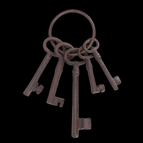 Cast Iron Key Ring - 5Pc (9 x 4 x 23cm)