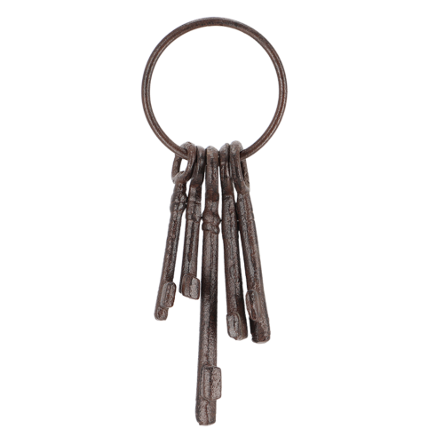 Cast Iron Key Ring - 5Pc (9 x 4 x 23cm)