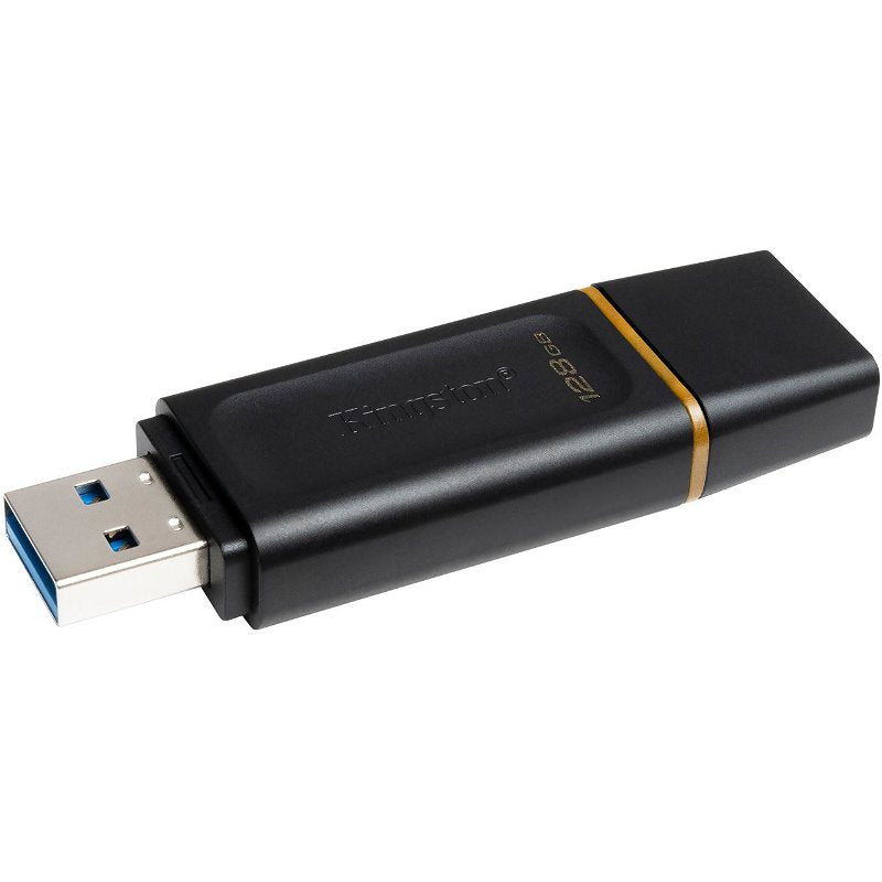Kingston 128GB DataTraveler Exodia USB 3.2 Flash Drive - High-Speed Portable Storage (Black & Yellow)