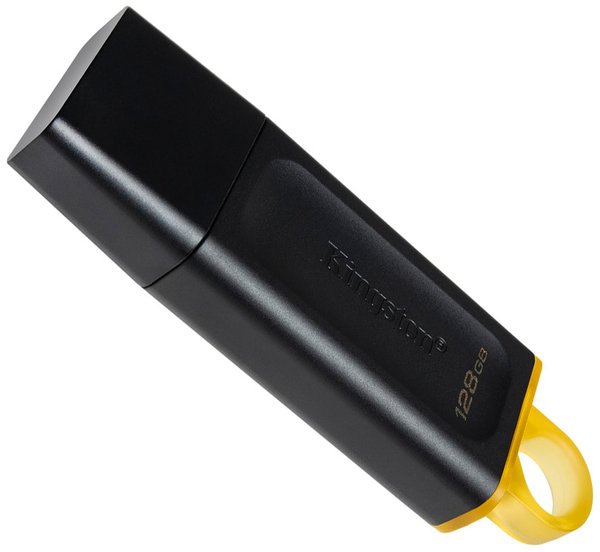 Kingston 128GB DataTraveler Exodia USB 3.2 Flash Drive - High-Speed Portable Storage (Black & Yellow)