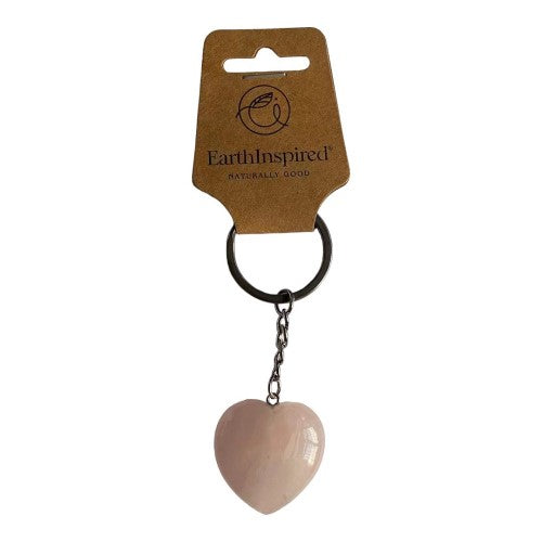 Rose Quartz Heart Keyrings - Set of 3