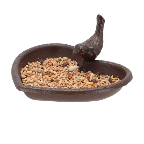 Bird Feeder/Bath - Cast Iron Heart 17cm (Set of 2)