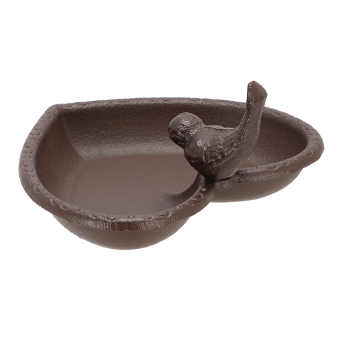 Bird Feeder/Bath - Cast Iron Heart 17cm (Set of 2)