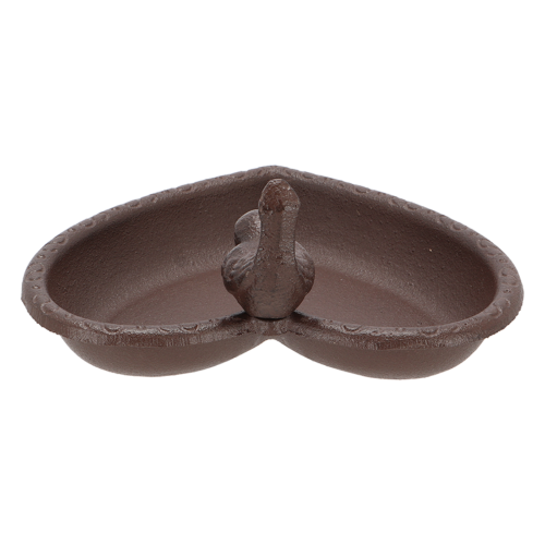Bird Feeder/Bath - Cast Iron Heart 17cm (Set of 2)